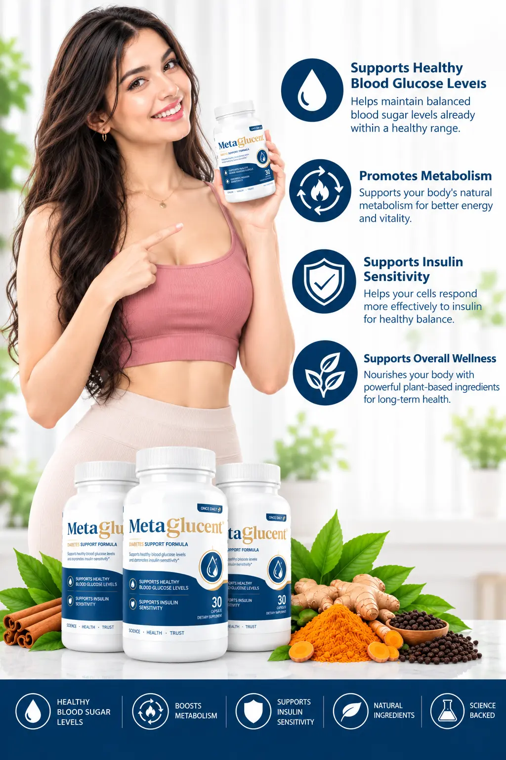 MetaGlucent Daily Glucose and Metabolic Wellness Supplement