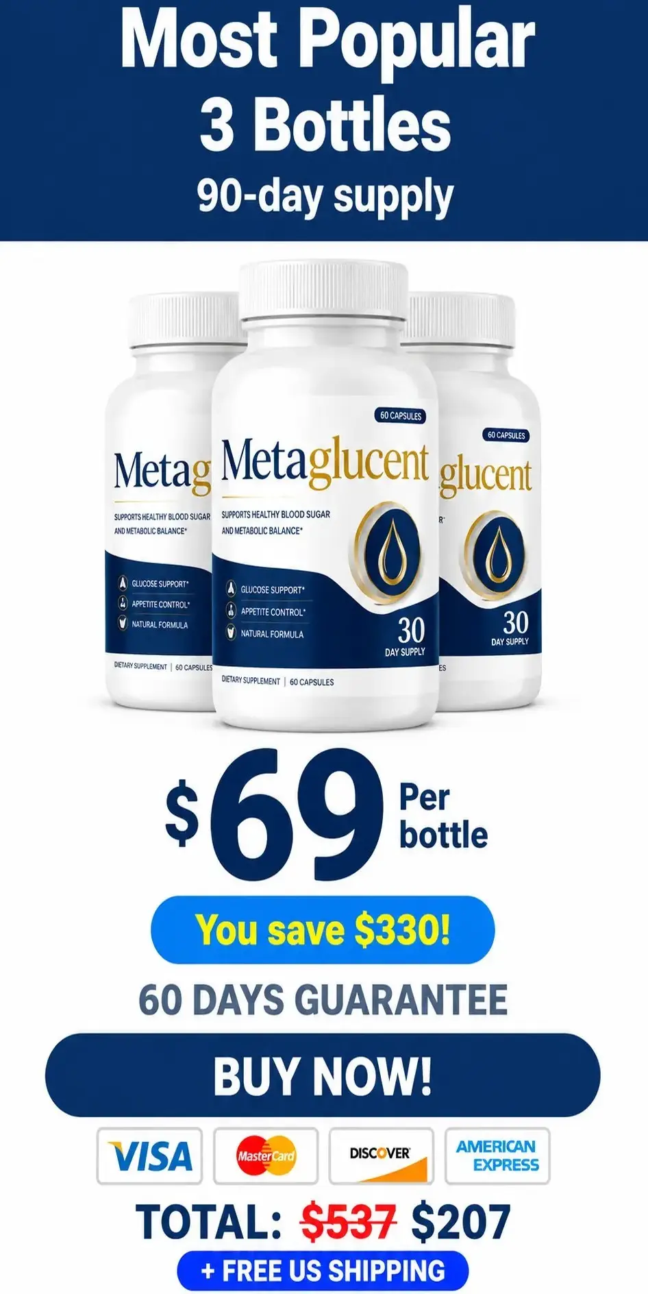 MetaGlucente 3 Bottle Price